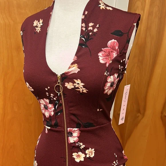 Crave Fame zipper front sleeveless midi dress size small - Picture 3 of 4